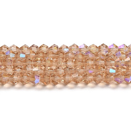 Transparent Electroplate Glass Beads Strands GLAA-F029-4mm-D12-1