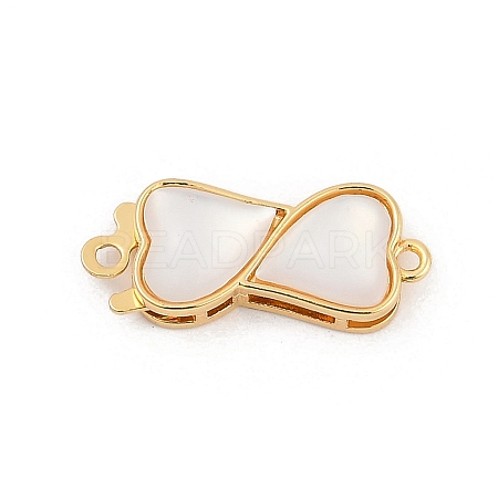 Brass Micro Pave Clear Cubic Zirconia Box Clasps KK-U051-01G-03-1