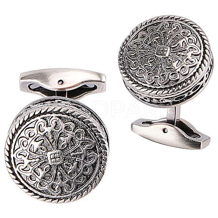 1 Pair Tibetan Style Brass Cufflinks for Men FIND-BBC0002-18-1