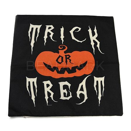 Burlap Halloween Pillow Case AJEW-Z003-01D-1