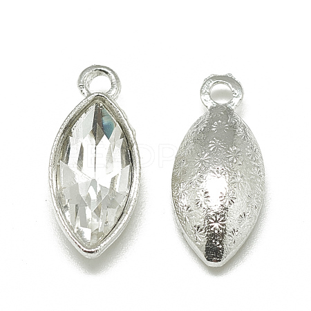 Alloy Glass Pendants PALLOY-T041-7x15mm-01-1