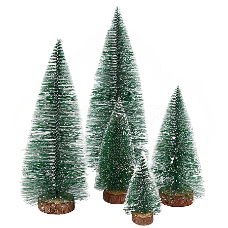 AHADERMAKER 5Pcs 5 Style Artificial Mini PVC Pine Needle Christmas Tree AJEW-GA0005-94-1