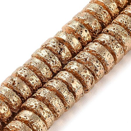 Electroplated Natural Lava Rock Beads Strands G-I360-A04-02-1