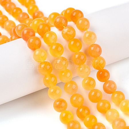 Dyed Natural White Jade Beads Strands G-T138-8mm-210-34-1