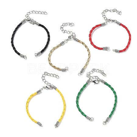 Braided PU Leather Cord Bracelet Making AJEW-JB00032-1