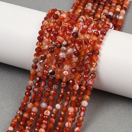Natural Banded Agate Beads Strands G-P553-G09-03-1
