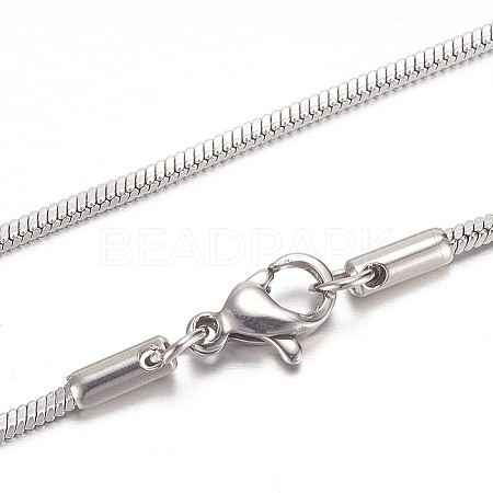 Non-Tarnish 304 Stainless Steel Herringbone Chain Necklaces STAS-P101-48P-1