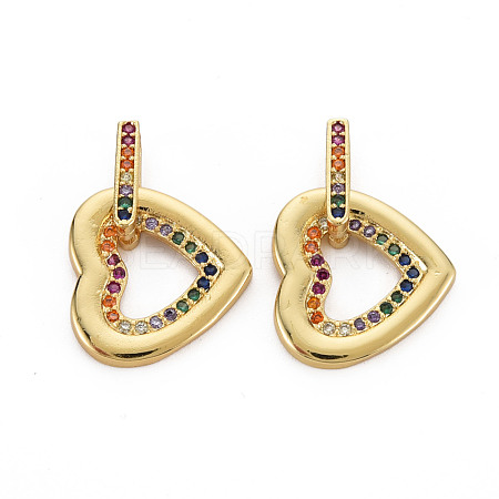 Brass Micro Pave Cubic Zirconia Pendants KK-Q252-046-NF-1