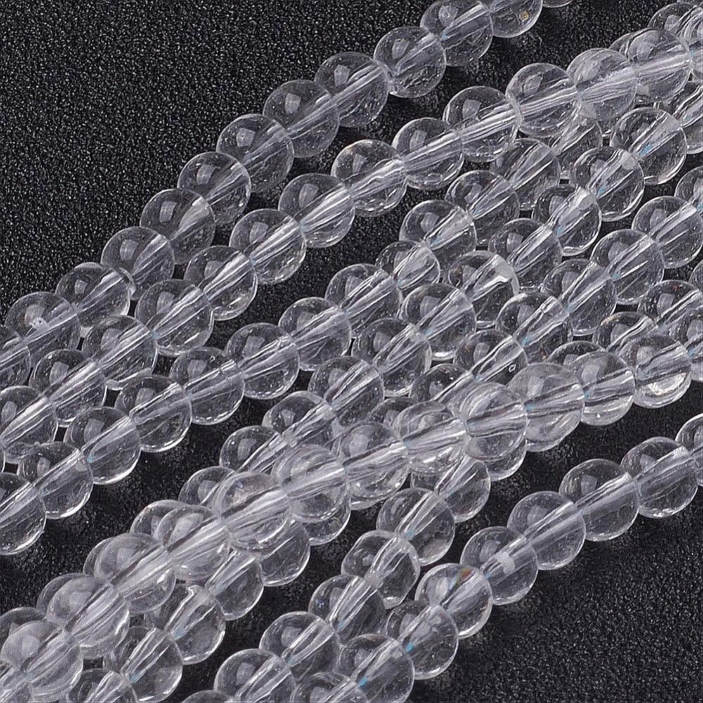 4mm Round Clear Glass Beads Strands Spacer Beads 6897