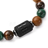 12 Constellations Natural Tiger Eye & Picture Jasper & Agate & Black Onyx Round Beaded Stretch Bracelets for Men Women WGB9E7C-05-2