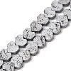Electroplated Natural Lava Rock Beads Strands G-K388-04A-07-3