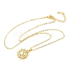 Brass Micro Pave Clear Cubic Zirconia Sun Pendant Necklaces for Women NJEW-S449-05B-G-4