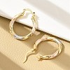 Brass Two Tone Twist Hoop Earrings EJEW-B117-06A-M-1