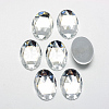 Acrylic Rhinestone Flat Back Cabochons X-GACR-Q011-13x18-02-1