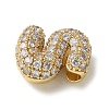 Brass Micro Pave Cubic Zirconia Beads X-KK-P290-61G-S-2