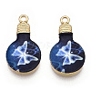 Printed Alloy Enamel Pendants ENAM-N056-178-05-2