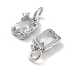 Brass Micro Pave Cubic Zirconia Charms KK-C051-10P-05-2