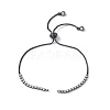 Brass Rhinestone Tennis Slider Bracelet Makings KK-E068-VD015-4-1