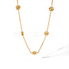Elegant 304 Stainless Steel Daisy Link Chain Necklaces and Bracelets Sets for Women EE7355-1-3