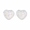 Shining Druzy Resin Cabochons RESI-WH0008-30K-1