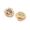 Brass Pave Cubic Zirconia Beads KK-A286-15G-02-2
