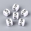 Opaque Acrylic European Large Hole Beads SACR-N020-01B-06-1