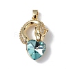 Real 18K Gold Plated Rack Plating Brass Micro Pave Clear Cubic Zirconia Pendants KK-C015-12G-01-1
