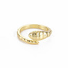 Snake Shape Rack Plating Alloy Cuff Rings RJEW-Q163-018-RS-1