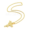 Clear Cubic Zirconia Gun Shape Pendant Necklace with Alloy Rope Chains NJEW-E101-04G-2
