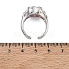 Brass Pave Cubic Zirconia Cuff Open Rings for Women RJEW-L343-08P-02-5