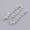 Handmade White Shell Chip Beaded Chains AJEW-JB00457-1