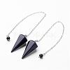 Natural Dyed & Heated Black Agate Hexagonal Pointed Dowsing Pendulums G-D847-02-1