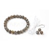Natural Labradorite Beads Stretch Bracelets BJEW-JB03852-02-3