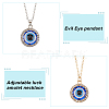 ANATTASOUL 2Pcs 2 Colors Blue Plastic Evil Eye with Crystal Rhinestone Pendant Necklaces Set NJEW-AN0001-25-3