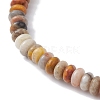 Natural Crazy Agate Rondelle & Pearl Beaded Stretch Bracelets BJEW-JB09918-05-4