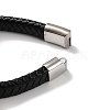 Men's Braided Black PU Leather Cord Bracelets BJEW-K243-20AS-4