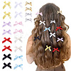 50Pcs 10 Colors Bowknot Polyester & Alloy Alligator Hair Clips PHAR-TA0001-16-2