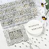 27 Style Flat Round with Black Letter & Heart Acrylic Luminous Beads SACR-YW0001-37-7