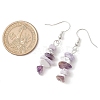 Natural Howlite & Amethyst & Purple Turquoise Dangle Earrings EJEW-JE06127-01-3