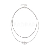 Stainless Steel Heart Pendant Necklaces for Women NJEW-JN04735-02-4