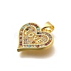 Rack Plating Brass Micro Pave Cubic Zirconia Pendants KK-L226-001G-09-2