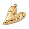 304 Stainless Steel Plastic Pearl Pendants STAS-K308-04G-2