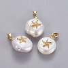 Natural Cultured Freshwater Pearl Pendants KK-L187-10G-1