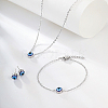 Evil Eye Stainless Steel Stud Earring & Bracelets & Necklaces Set LS-LY5157-1-2