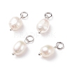 Grade B Natural Cultured Freshwater Pearl Charms X-PALLOY-JF01497-02-1