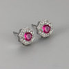 Valentine's Day Brass Clear Cubic Zirconia Stud Earrings WGA37BF-09-1