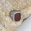 304 Stainless Steel with Natural Carnelian Finger Rings FS-WG67565-10-1