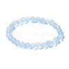 Natural & Dyed White Jade Bead Stretch Bracelets X-BJEW-K212-A-018-4