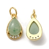 Natural Green Aventurine Teardrop Charms G-A034-01G-01-2