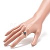 Polymer Clay Heishi & Synthetic Hematite & Synthetic Coral Cross Beaded Stretch Finger Ring for Women RJEW-JR00526-3